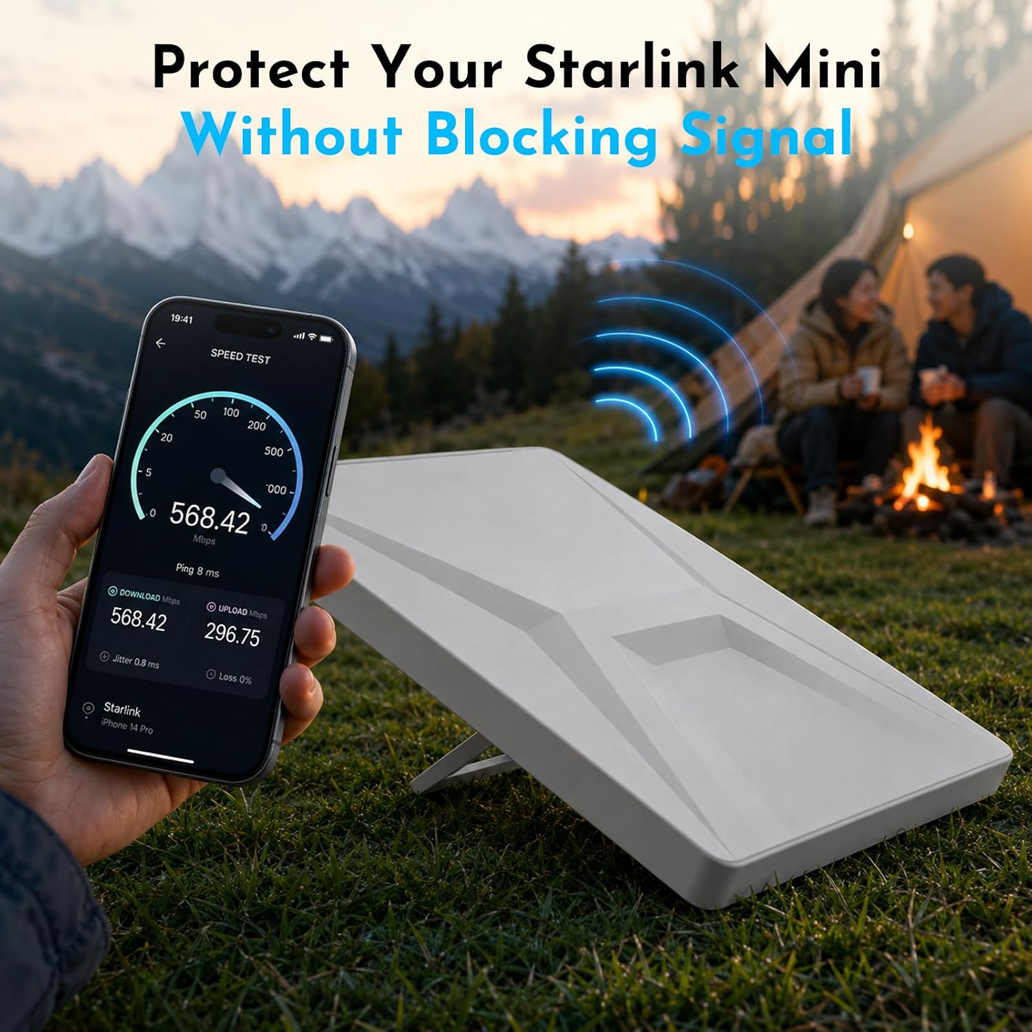 Starlink Mini Protective Cover, Silicone Case for Starlink Mini Dish with Ventilated Honeycomb Design, Weather-Resistant Shock-Absorbing Protector for RV, Camping and Travel image 2