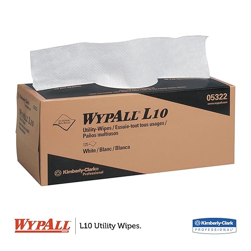 Miniatura 3 de WypAll 05322 L10 - Caja desplegable de toallas, 1 capa, 12 x 10 1/4, color blanco, 125/caja, 18 cajas/cartón
