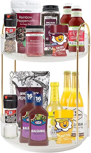 Miniatura 6 de Organizador de maquillaje giratorio de 360, estante giratorio de maquillaje de baño, estante giratorio de gran capacidad, almacenamiento de