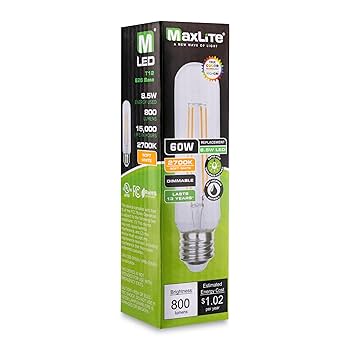 Maxlite EF8.5T12D927/JA8 Enclosed LED Filament Lamp, Clear