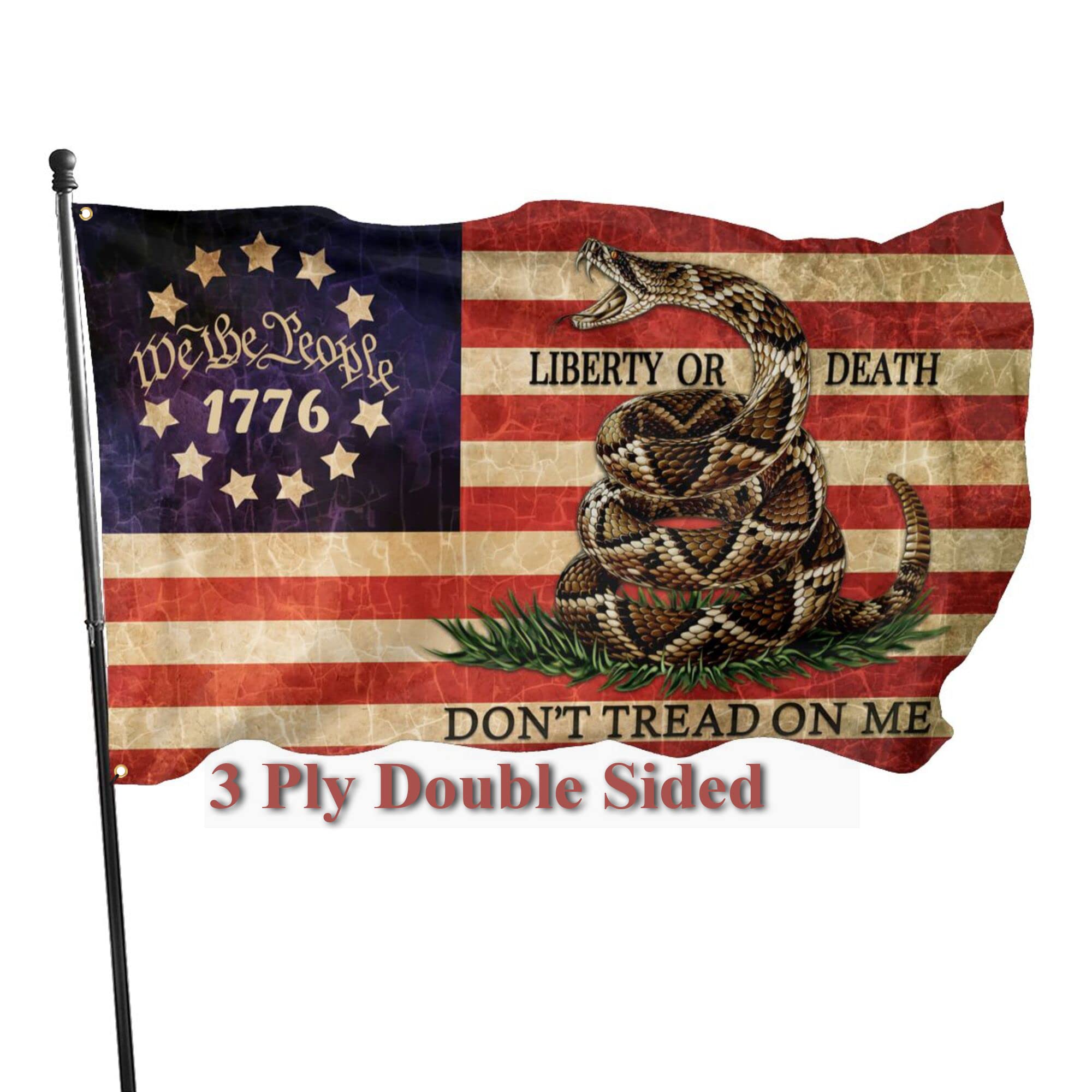 Amazon.com : Dont Tread On Me Flag 3x5 Ft Outdoor Double Sided