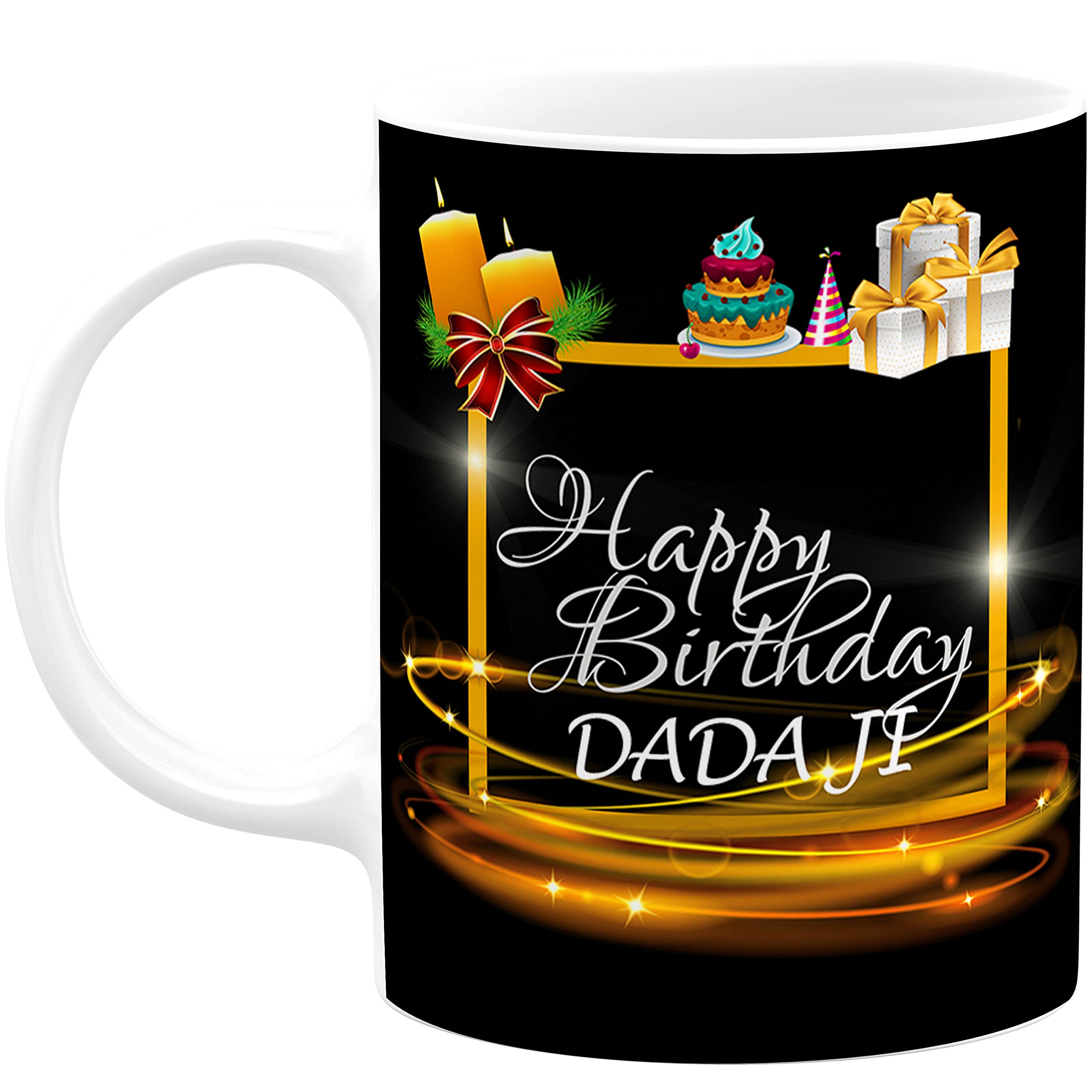 PrintingZone Happy Birthday Dada Ji Mug Dada Ji Mug Printed Mug for Dadu Dada Grandfather Microwave Safe Ceramic Coffee Mug Pack of 1(S)