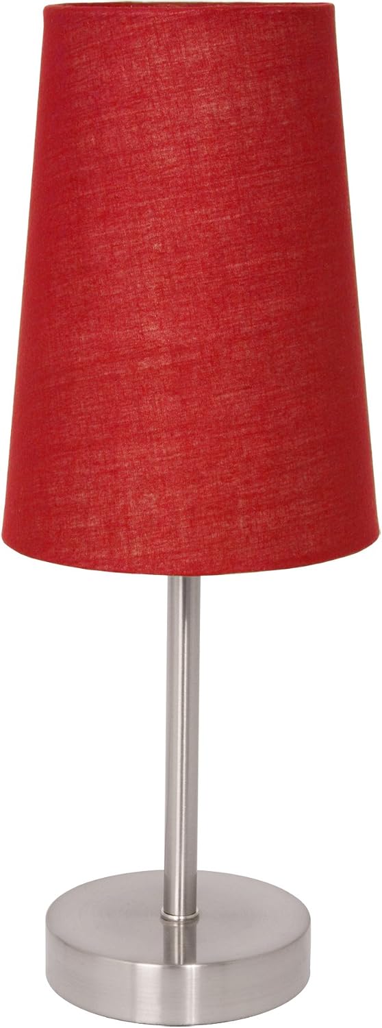 Bedside Table Lamp with Linen Lamp Shade by Light Accents Model 16270 Red / Single