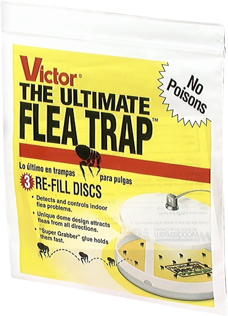 Victor 11 M231 Ultimate Flea Trap Refills, 3 Per Pack(2Pack) Repel-pestici, Yellow