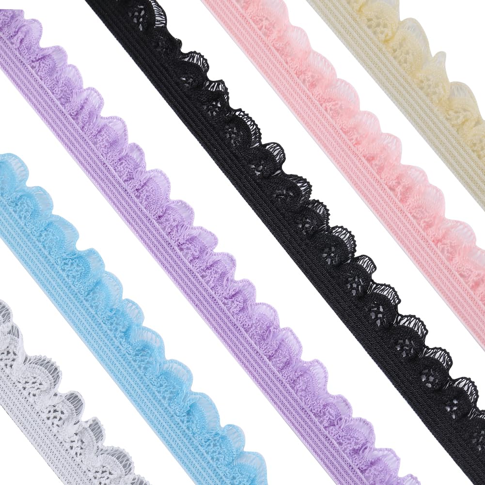 Amazon.com: GORGECRAFT 19.69 Yards 6 Colors Elastic Lace Trim 1/2