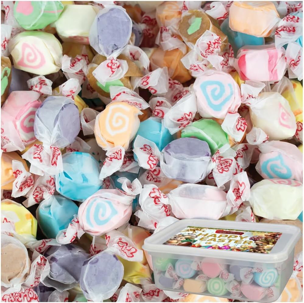 Assorted Taffy Sweets with Easter Gift Tub – Classic American Chewy Candy Variety, Soft Fruity Flavours, Colourful for Sharing & Gifting (1500g)