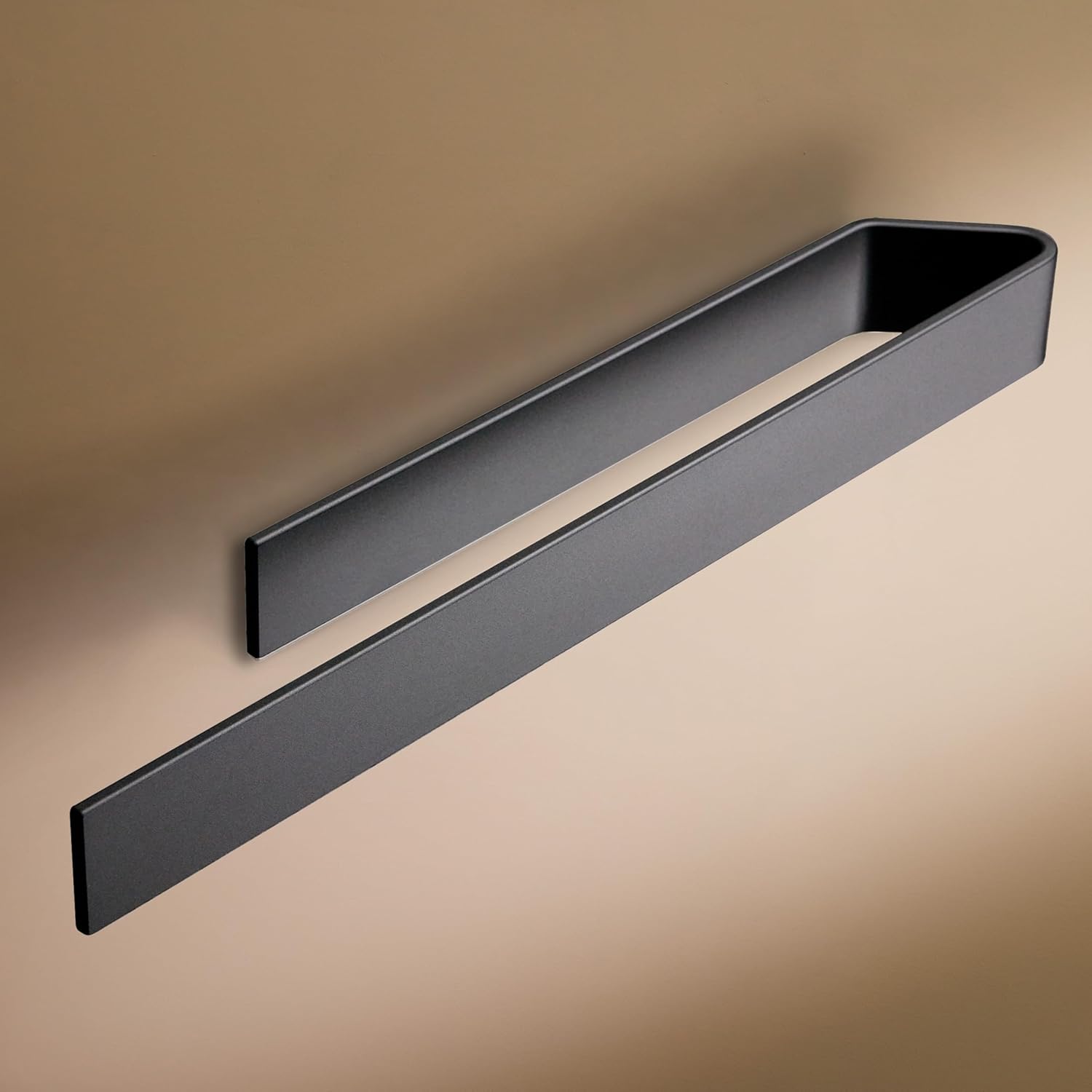 Designfabrik Hamburg Towel Rail No Drilling | Towel Holder Wall for Bathroom and Kitchen | Towel Ring | Wall Holder Self-Adhesive for Bathroom Furniture | Towel Holder Black 40…