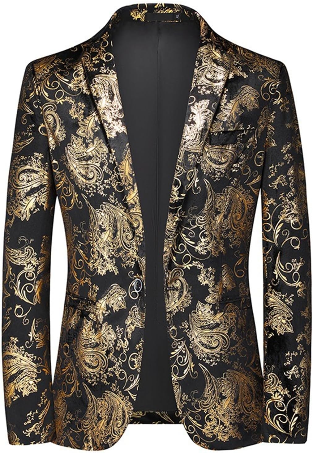 Korean Style Slim fit Blazer Men, Youth Casual Party Tuxedo, Printed Long Sleeve Jacket