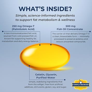 Ultra Omega Burn - Omega-7 Softgels for Women and Men - Palmitoleic Acid