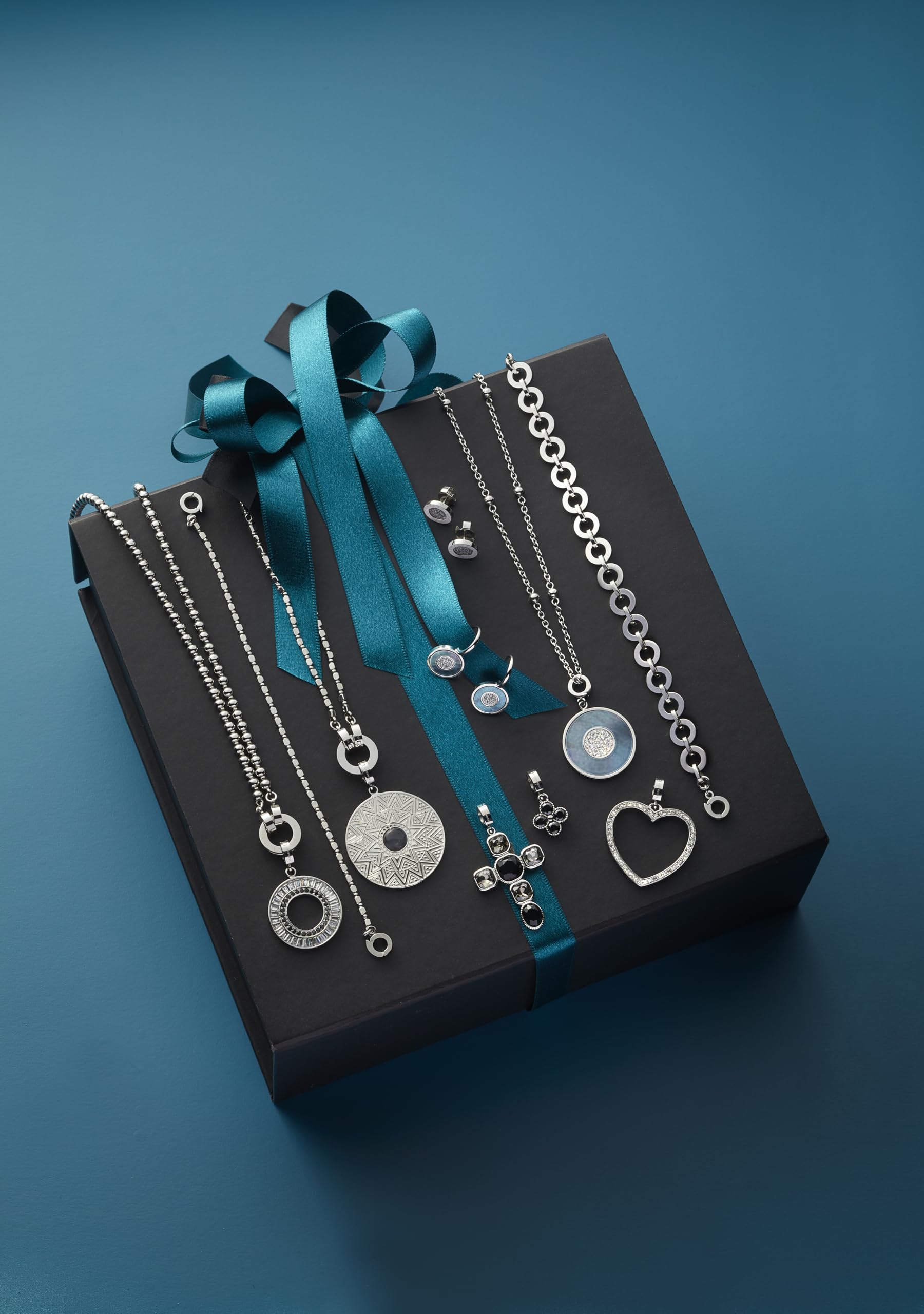 JEWELS BY LEONARDO Damen Ohrstecker Matrix Lusso Edelstahl/silberfarben Glas Schliff Facette Glitzer 015681