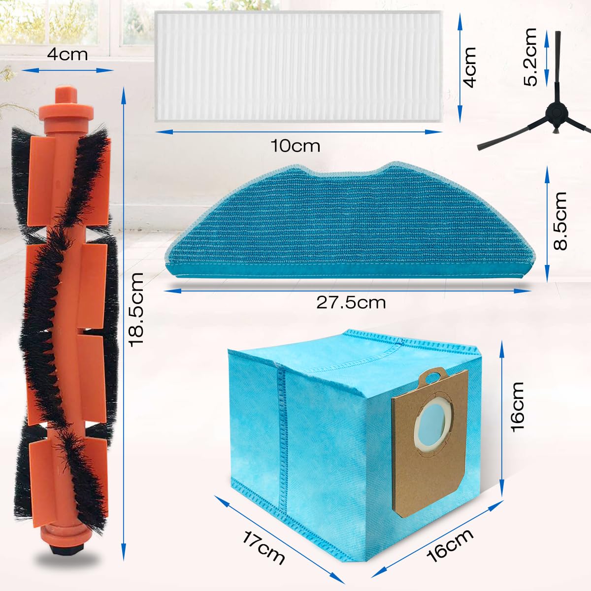 Panni Lavaggio Philips Per Robot HomeRun Serie 3000 - 4 Pezzi In Microfibra Lavabile - Foto 3