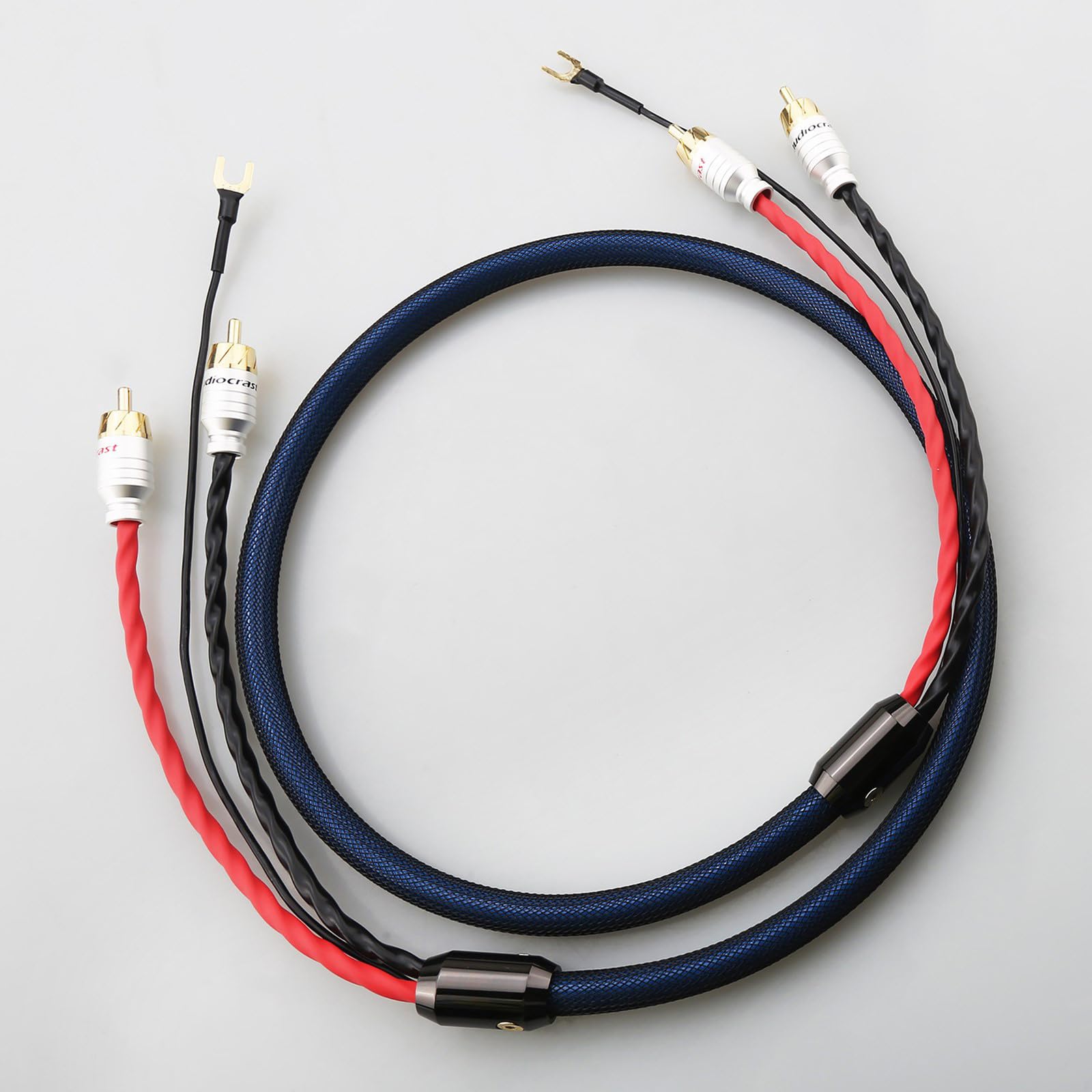 Giradischi 2RCA cavo con schermatura rivestita in argento migliora i bassi e alti chiari Cavo di registrazione Premium