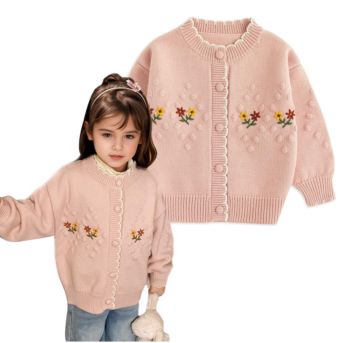 Simplee kids Toddler Girls Knit Cardigan Sweater