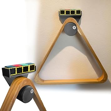 Pool Rack Wall Mount, Pool Triangle Holder for Pool Chalk and Triangle Rack, Billiard Table Pool Rack Chalk Holder Accessory No chalk included