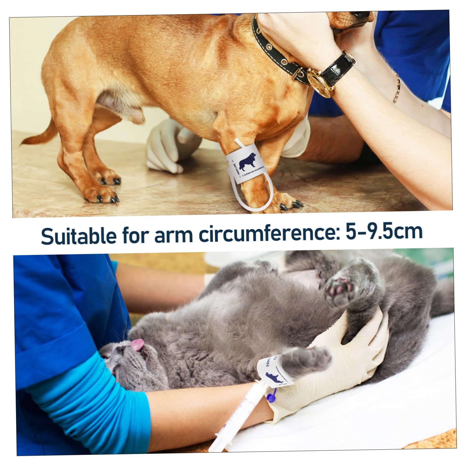 INOOMP Pressione Braccio Misuratore Bracciale di per e Animali Morbida in Tessuto Non Tessuto, Struttura Ragionevole Circonferenze 5-9,5cm Adatto Uso