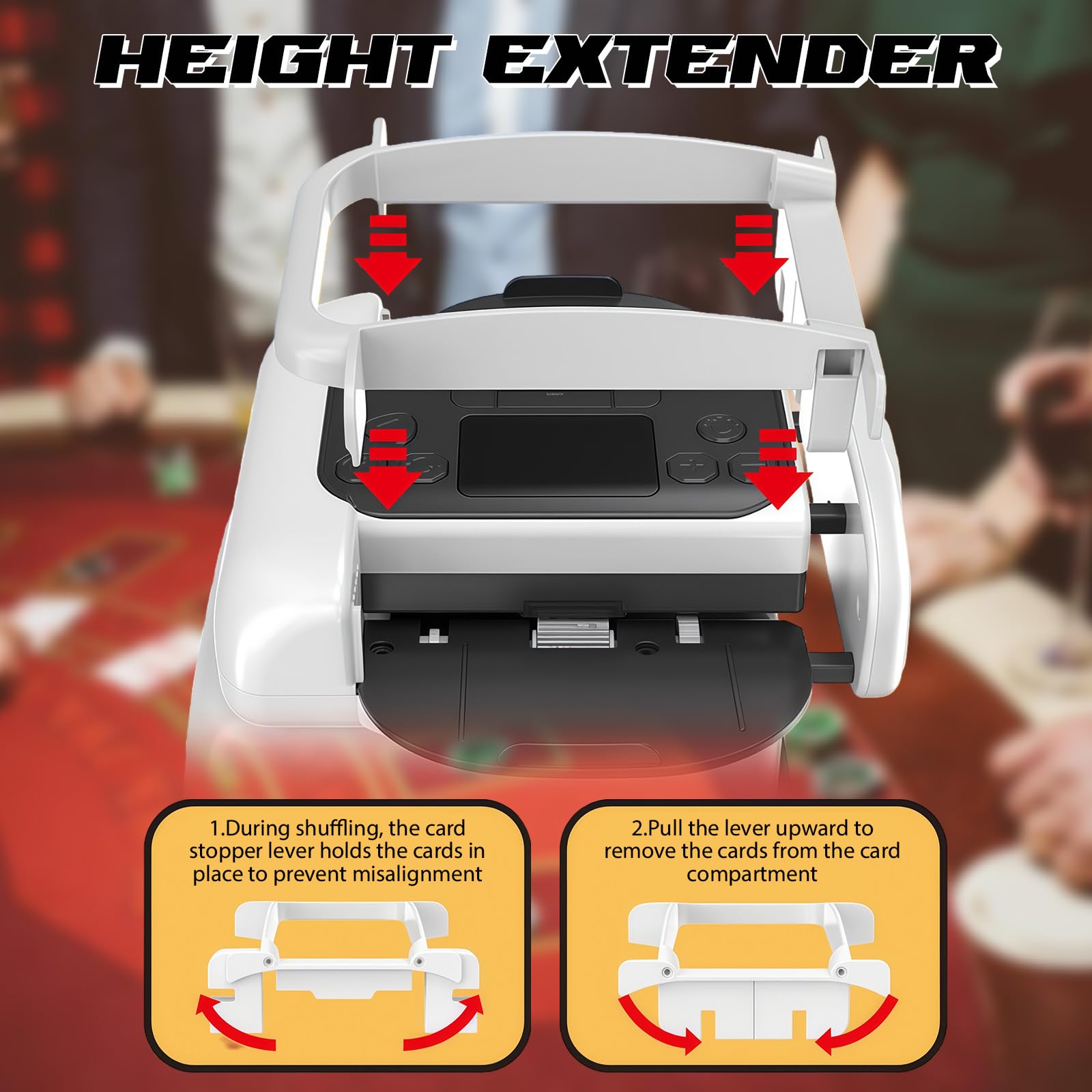 Repartidor y Mezclador de Cartas Automático – Máquina Eléctrica para Mezclar Cartas para 1-4 Barajas – Recargable 2000mAh, Silencioso – para Póker, Blackjack, Texas Hold'em