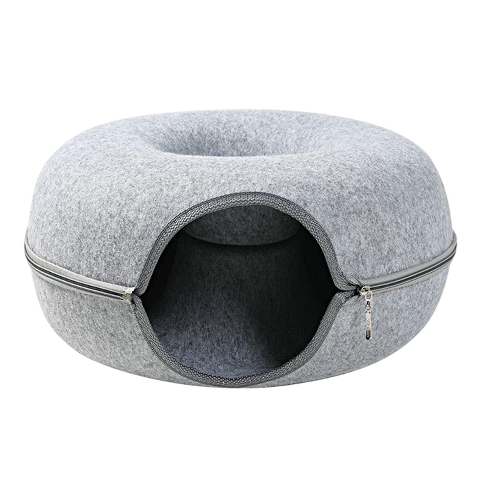MYADDICTION Felt Cat Tunnel Cave Bed Removable Easy to Carry with Zipper Light Grey (B0CRDWVPL2) Amazon Price History, Amazon Price Tracker