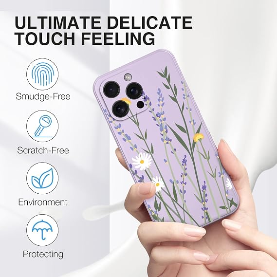 XINYEXIN Silicone Case for OPPO Find X9 Pro, Slim Shockproof Phone Cover with Cute Pattern, Non-Slip Protective - Lavender, Purple