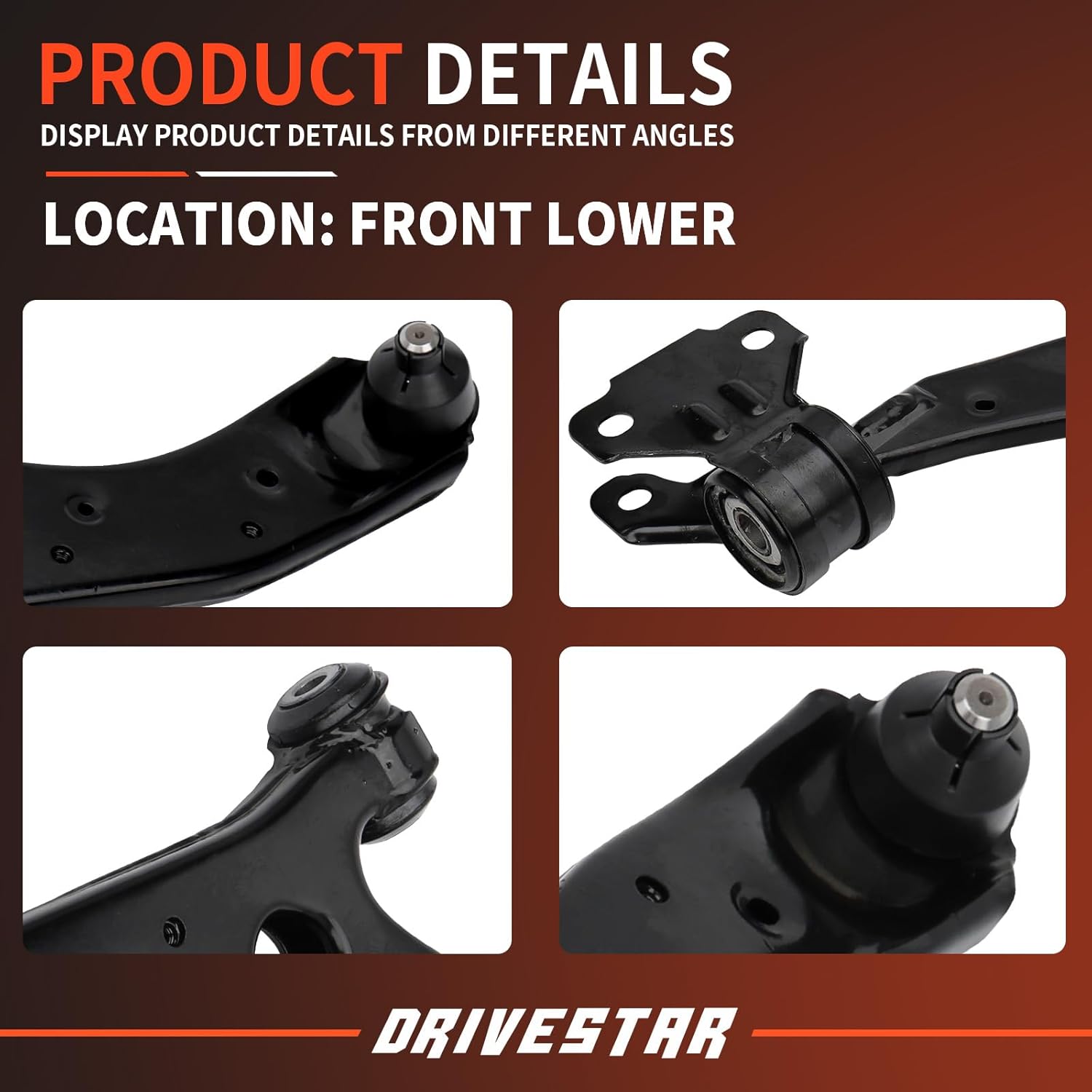 DRIVESTAR Front Left Lower Control Arm, for Mazda 3 2010 2011 2012 2013, 2.0L/ 2.5L ONLY, RK621271 RK621270 2PCS