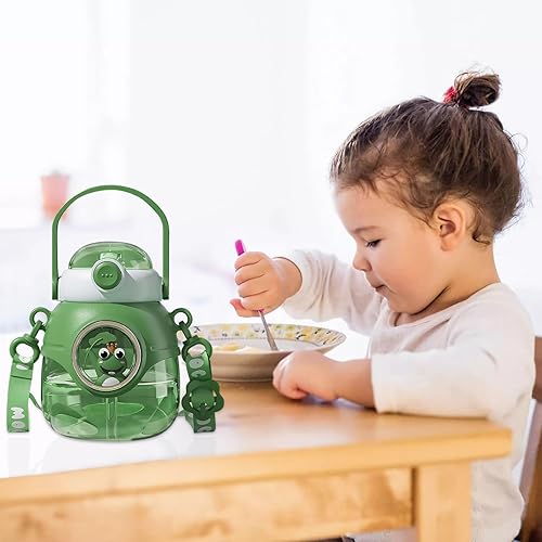 Miniatura 4 de Yenergy Botella de agua con pajilla, botellas de agua Kawaii de 37 onzas con correa ajustable para mujeres, adolescentes, niñas, regalos de oficina,