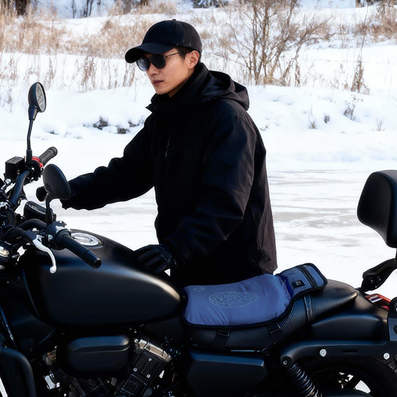 Générique Cuscino per sedile riscaldato per moto, accessori per riscaldamento, bicicletta elettrica, cuscino riscaldante per sedile moto, per motociclisti d'avventura, viaggiatori appassionati