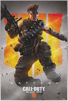 POSTER STOP ONLINE Call Duty Black Ops 4 - Gaming Poster Battery Size 24" x 36" Laminated Poster