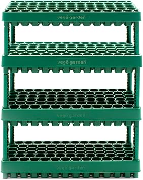 Vego garden 10 x 20 76 Cells Seed Starter Tray Stackable Seedling Starting Germination Trays for Plants Planting Vegetables Herbs Flowers, 4 Sets