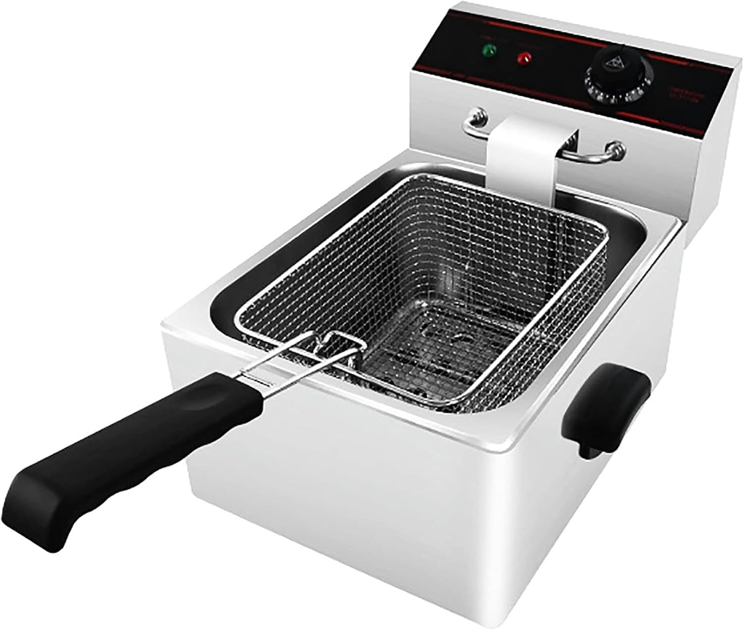 Electric Deep Fryer 3000W Double 8L Large Frying Basket Oil Filter with Temperature Control Deep Fat Fryer Stainless Steel Removable Oil Container for Commercial Home,Single Cylinder (Single Cyli (Si