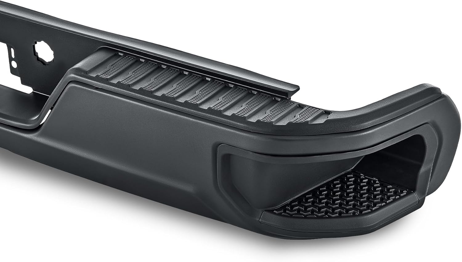 VRC Rear Step Bumper Assembly Compatible with 2019-2023 Chevy Chevrolet Silverado 1500 Gmc Sierra 1500 & 2020-2024 Silverado Sierra 2500 3500 Steel Bumper (Black, Single Exhaust W/o Sensor Holes)