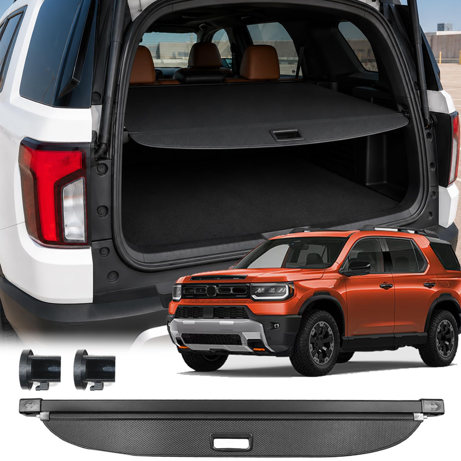Cargo Cover Compatible with Honda Passport 2026 Accessories,[Carbon Fiber Look] Retractable Trunk Cover Protector Security Shade Anti-Peeping Privacy Screen for 2026 Passport Accessories
