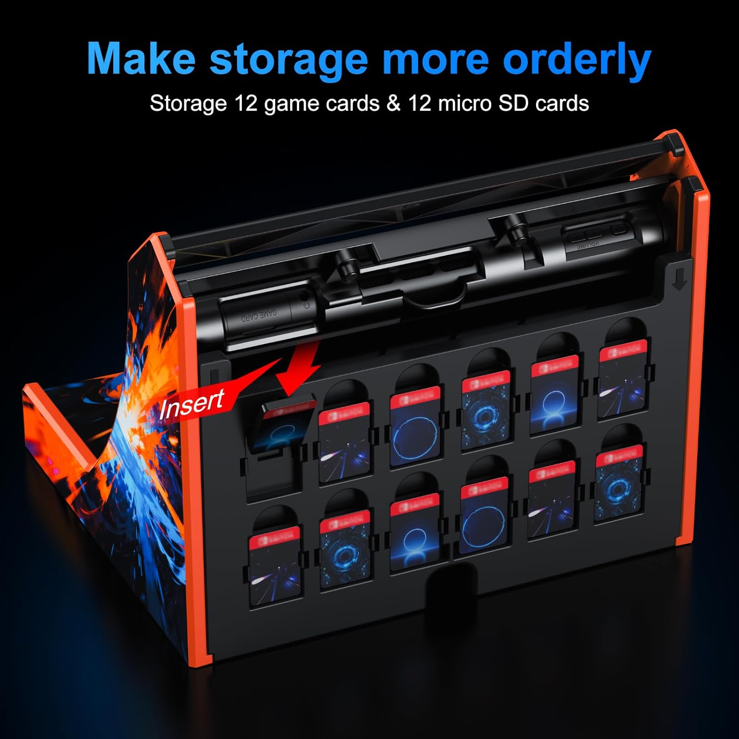 Retro Arcade Machine for Switch/OLED/Switch 2, Portable Arcade Cabinet with Joystick & Turbo Function, 12 Game Card Slots, Plug & Play Table Console Stand with a Casting Cable (Screen Not Included)