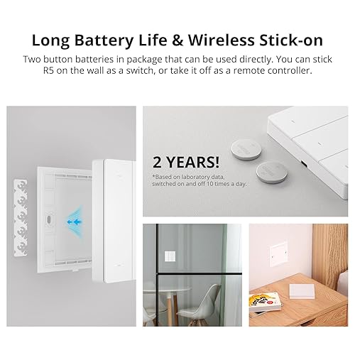Miniatura 7 de SONOFF Control remoto inalámbrico universal de escena, requiere SONOFF Gateway, 6 interruptores inteligentes, no requiere cableado, control remoto