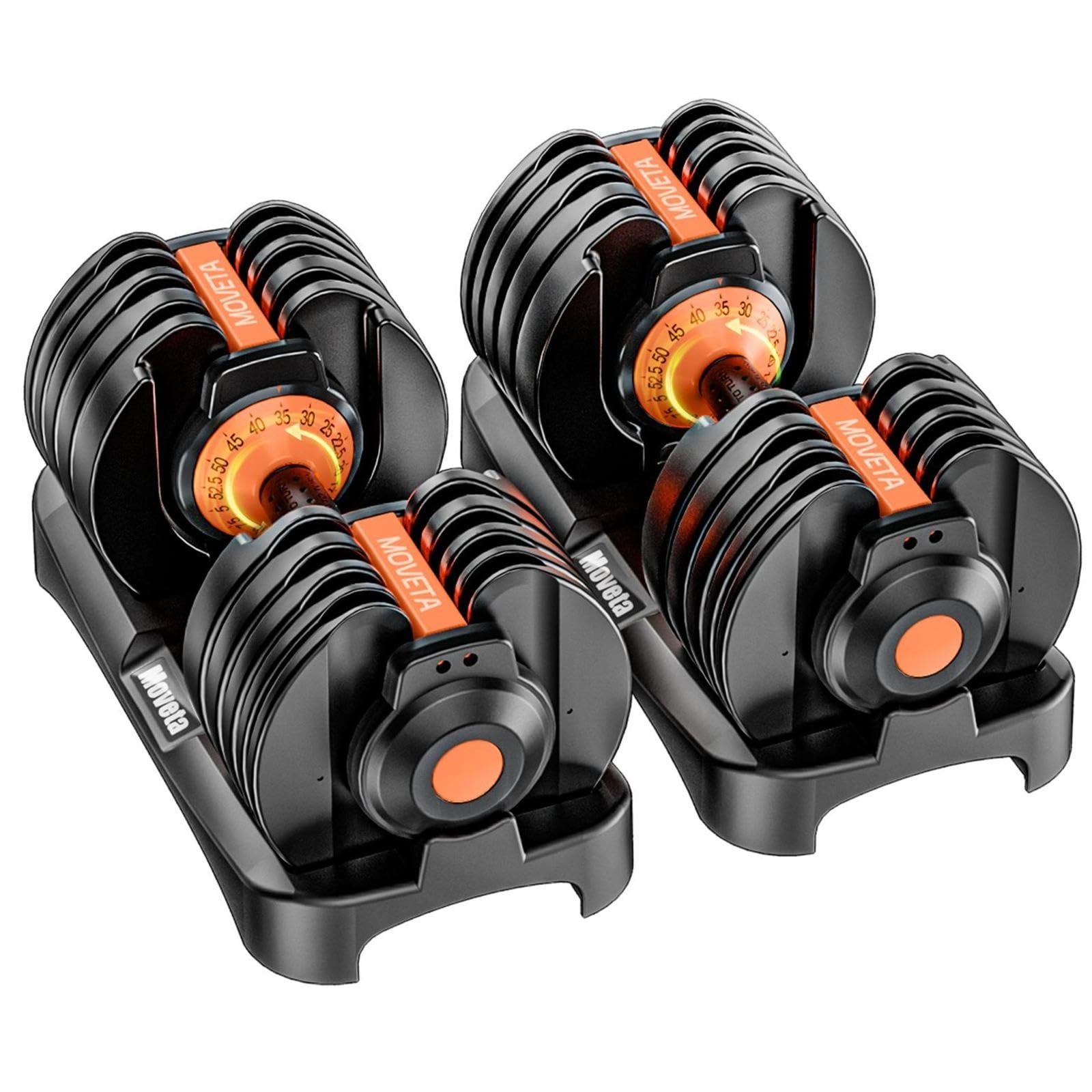 Photo 1 of Moveta Adjustable Dumbbells Set of 2?Free Weights Dumbbells Set?Adjustable Dumbbell Set?52.5 lbs pair 105 lbs?15 in 1?for Men/Women Gym Equipment for Home Strength Training Equipment
