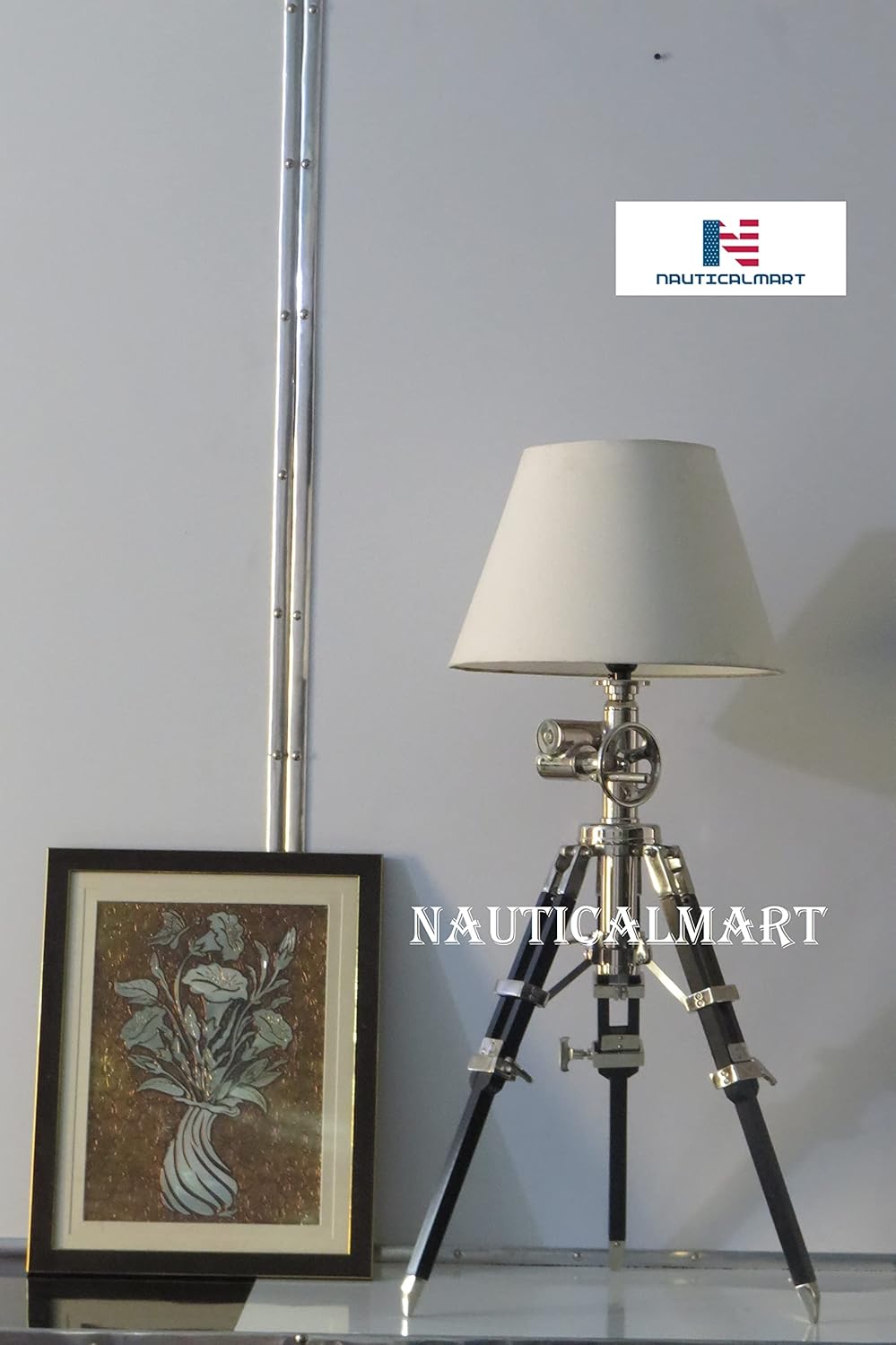 Nautical Royal Marine Tripod Table LAMP for Living Room (Shade Not Included)