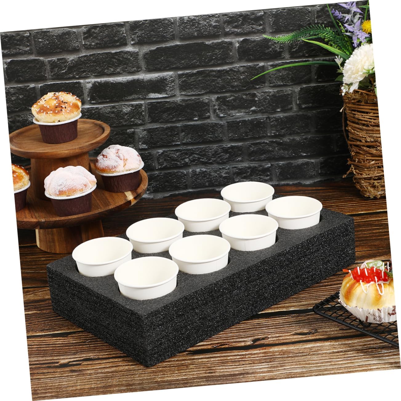 8pcs Cup Holder Dispenser for Takeout Drinks Insulated Beverage Carrier Stand Milk Tea Cup Tray for Busy Shops
