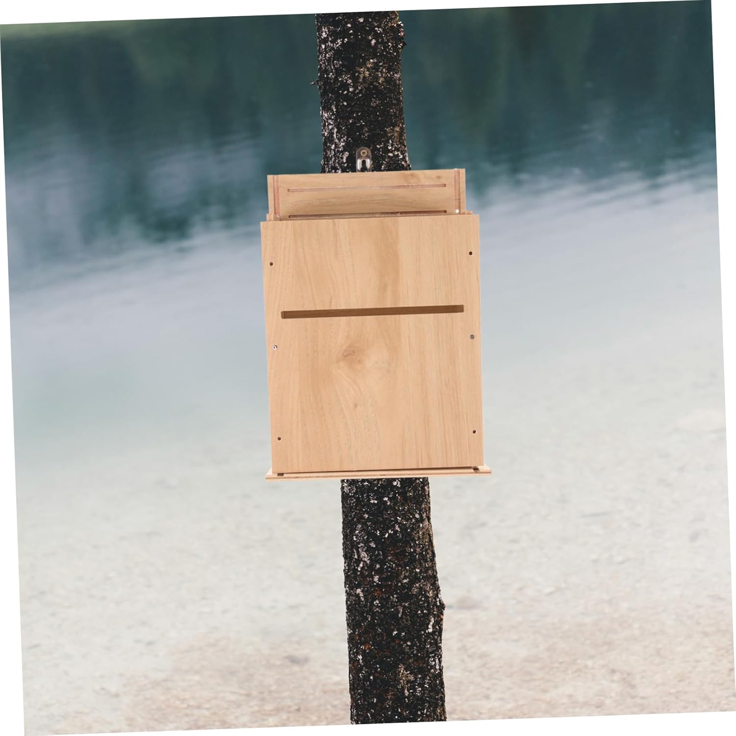 Abaodam Wooden Bat House for Outdoors Three Chamber Bat Shelter Easy to Install Backyard Pet House Weather Resistant Design for Wildlife Lovers and Garden Decor