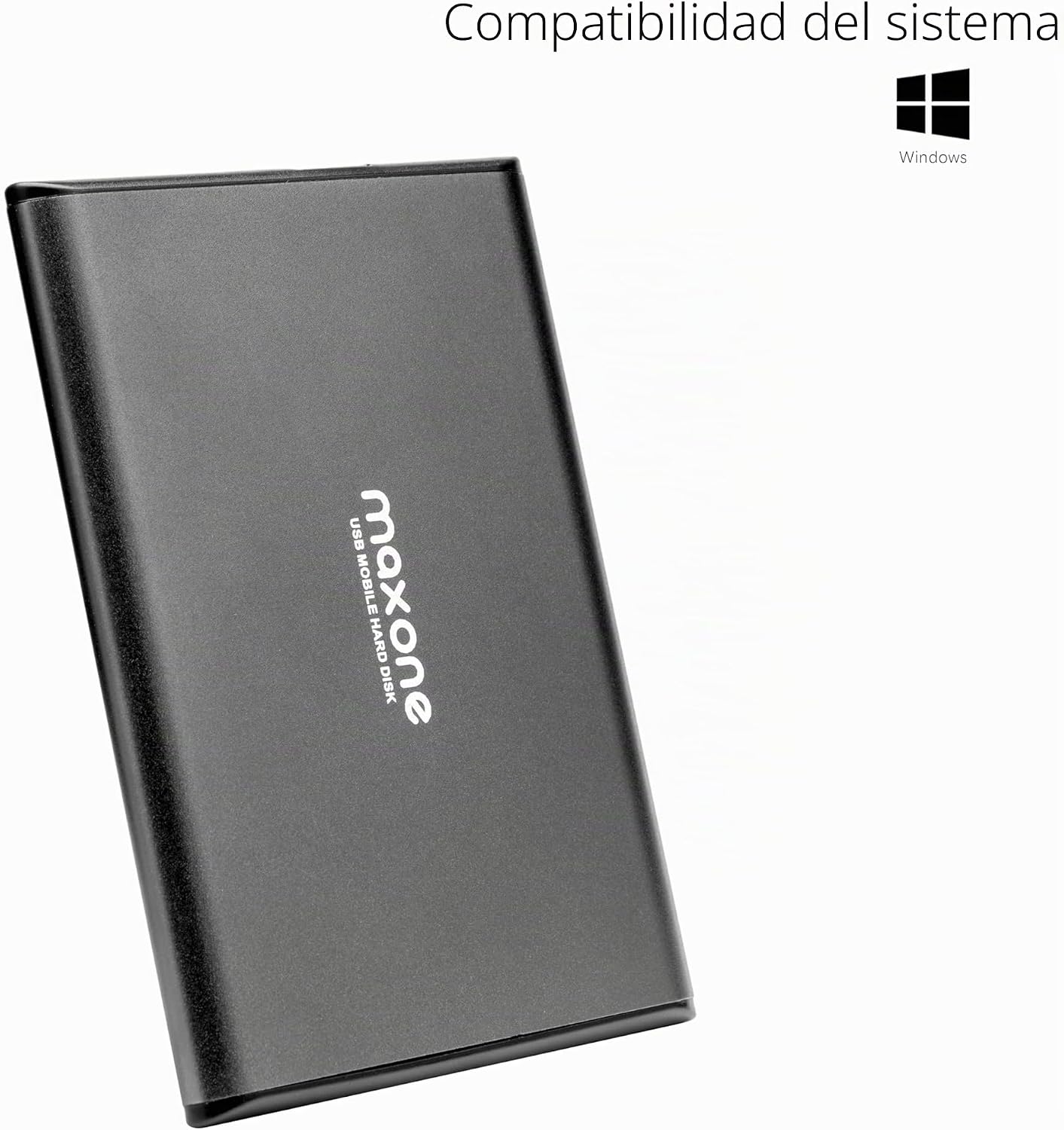 Maxone Disco Duro Externo 500GB – 2.5″ USB 3.0 Ultrafino Diseño Metálico HDD Portátil para Mac, PC, Laptop, Ordenador, Xbox One, PS4, Smart TV, Chromebook – Grey 3