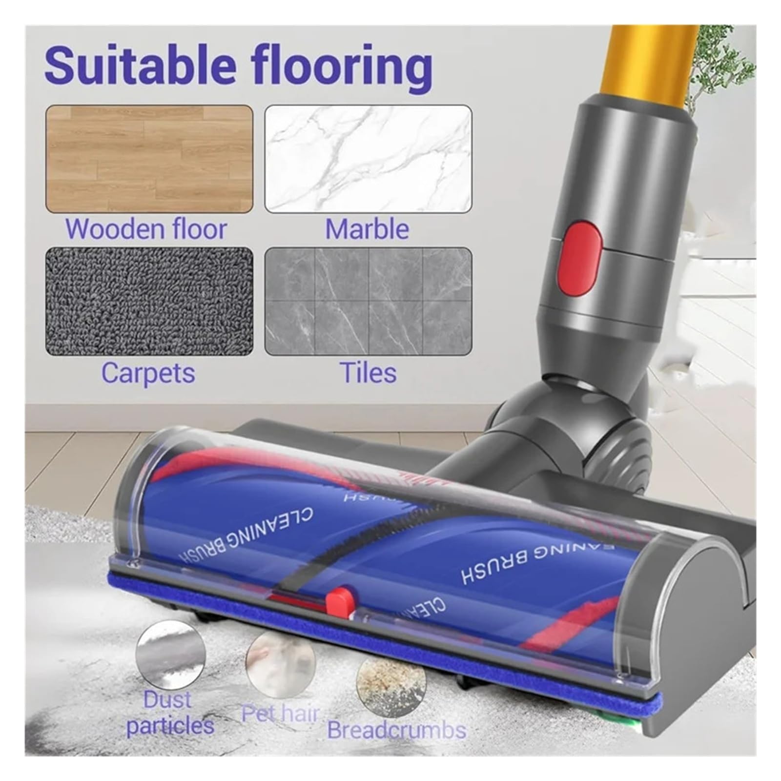 Cabezal De Aspiradora Antienredos, Compatible Con Dyson, V7, V8, V10, V11, V15, Accesorios For Alfombras, Suelos De Madera Dura