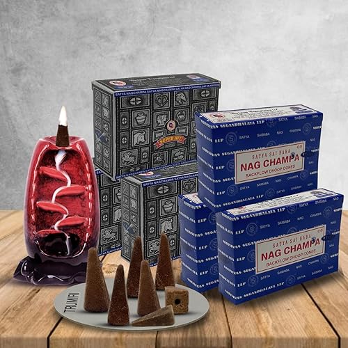 Vista 47 de Super Hit - Conos de incienso de reflujo para cascada, fuente de humo aromático, Haze Falls y esterilla, paquete de 6 Super Hit - 6