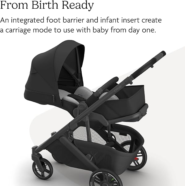 UPPAbaby Cruz V3 Stroller - from Birth + Car Seat Compatible - Full-Size, Reversible Seat - Infant Insert, Bug and Rain Shields Included - Jake (Charcoal/Carbon Frame/Black Leather) - 4