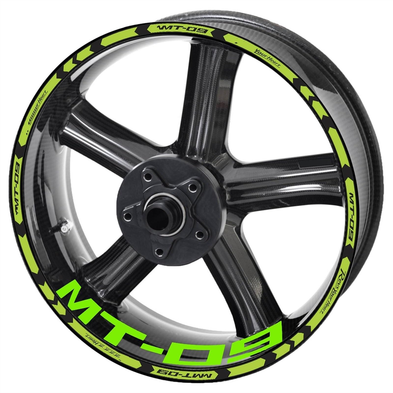 Reflective Motorcycle Mt09 Wheel Stickers Rim Decal Kit for Yamaha Mt 09 Sp 2020 2021 Decorative(Color3)