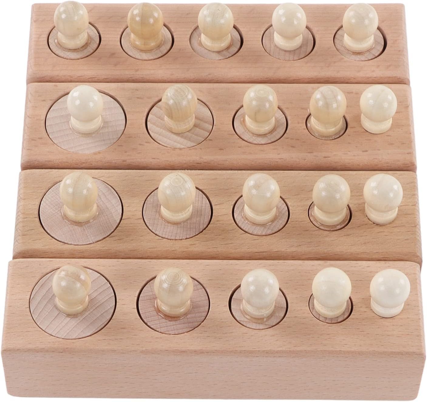 Happy Hues Wooden Socket Blocks - Montessori Toy -5