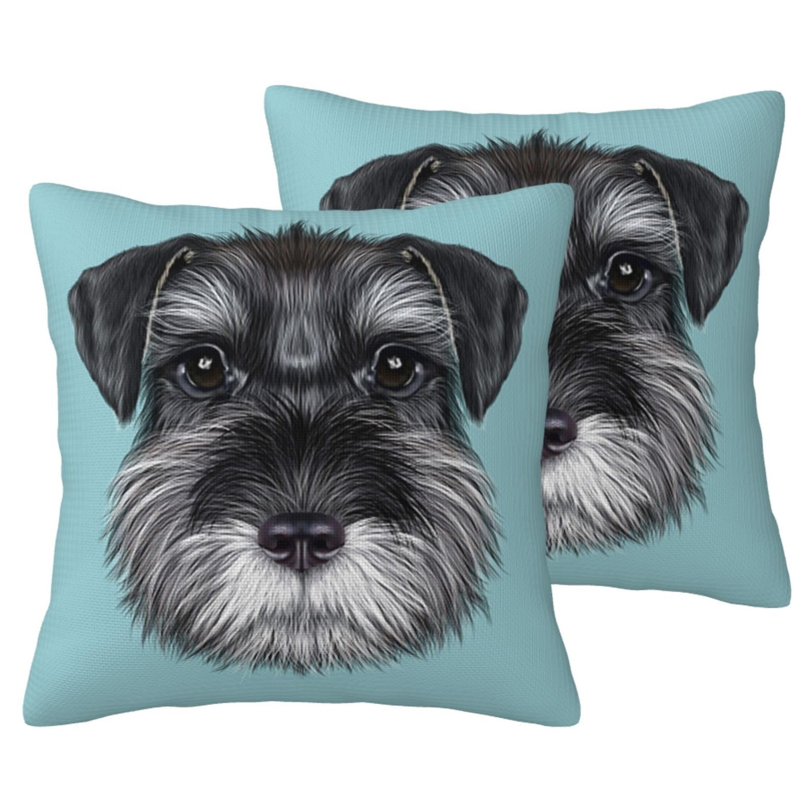 Housses de coussin Schnauzer bleu : protégez et décorez