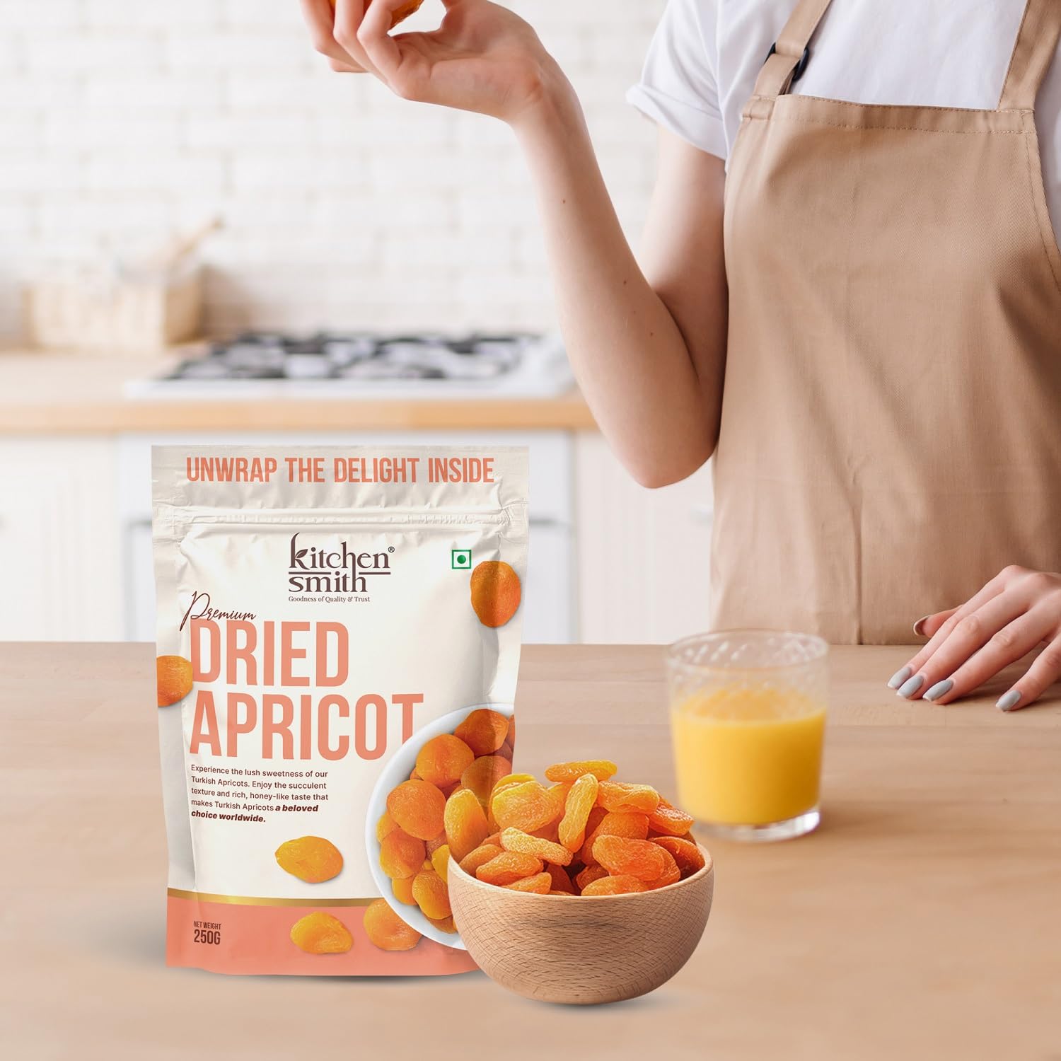 KitchenSmith Dried Apricot - Pack of 2 (250gm Each) | Exotics Apricots Dry Fruits, Dry Apricot, Seedless Apricots & Jardalu | Naturally Sourced, No Added Sugar, Rich In Vitamins & Juicy - Image 6 thumbnail