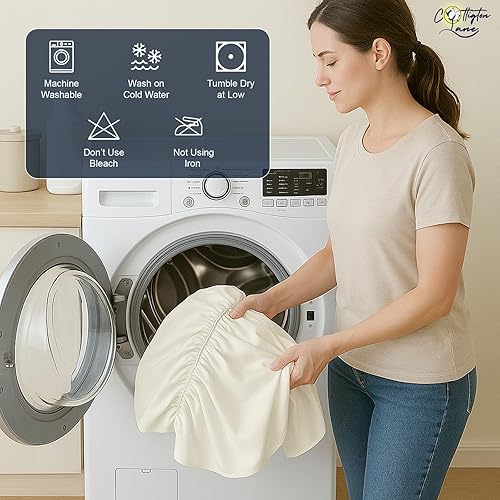 Miniatura 9 de Cottington Lane Falda de cama con volantes, tamaño individual XL, caída de 42 pulgadas, calidad de hotel, microfibra cepillada 1800, tamaño