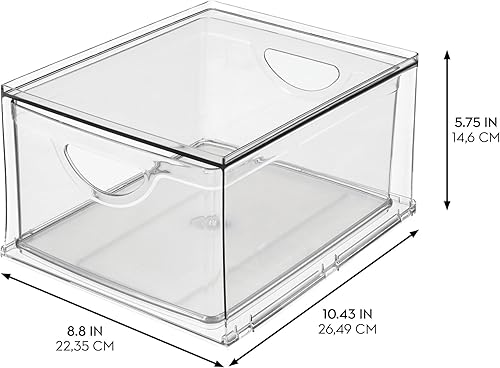 Miniatura 3 de iDesign Gabinete de plástico reciclado y despensa con cajón, 10.43 x 8.8 x 5.75 pulgadas, contenedor transparente