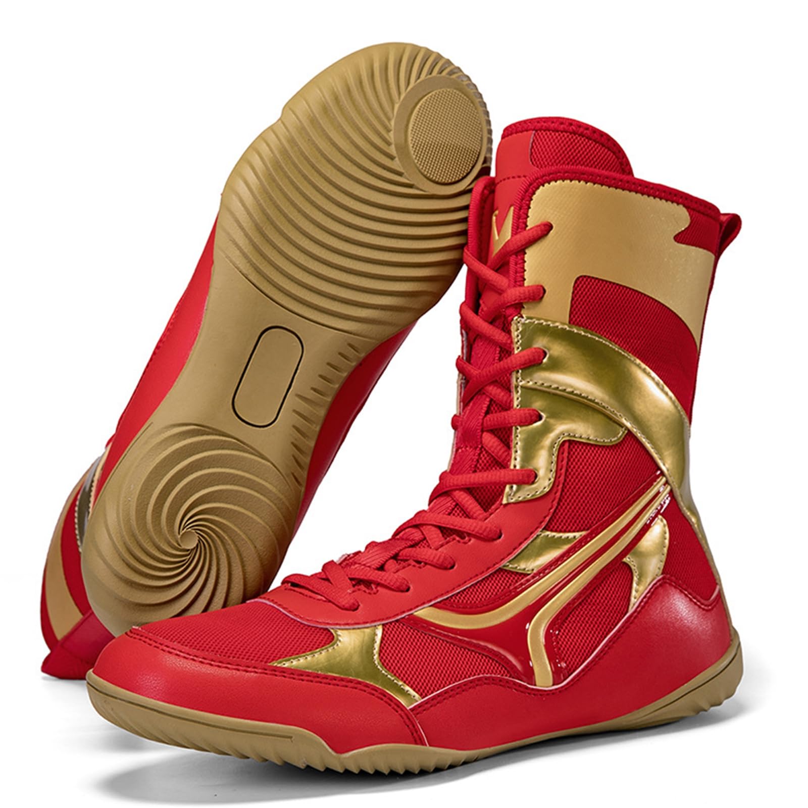 Scarpe da Boxe per Uomo Donna Scarpe Pugilato Lotta Allenamento Adulti,Traspiranti Fighting Antiscivolo Combattimento Traspiranti Bodybuilding Boxe Stivali Wrestling