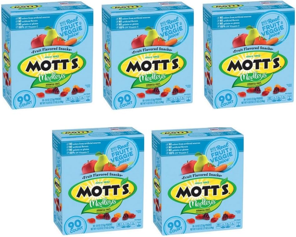 Medley Assorted Fruit Flavored Snacks (90 Count) (5 Pack)