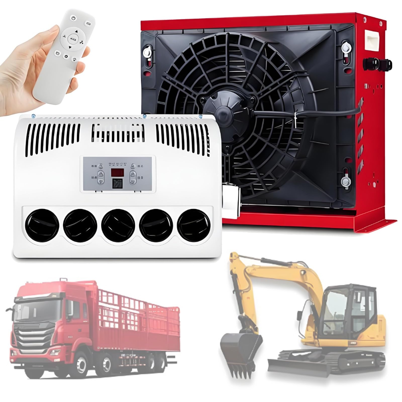 Klimatyzator 12V/24V - klimatyzator typu split do samochodów ciężarowych, szybkie chłodzenie w pojazdach kempingowych,ciężarówkach,furgonetkach, kabinach samochodów osobowych z pilotem