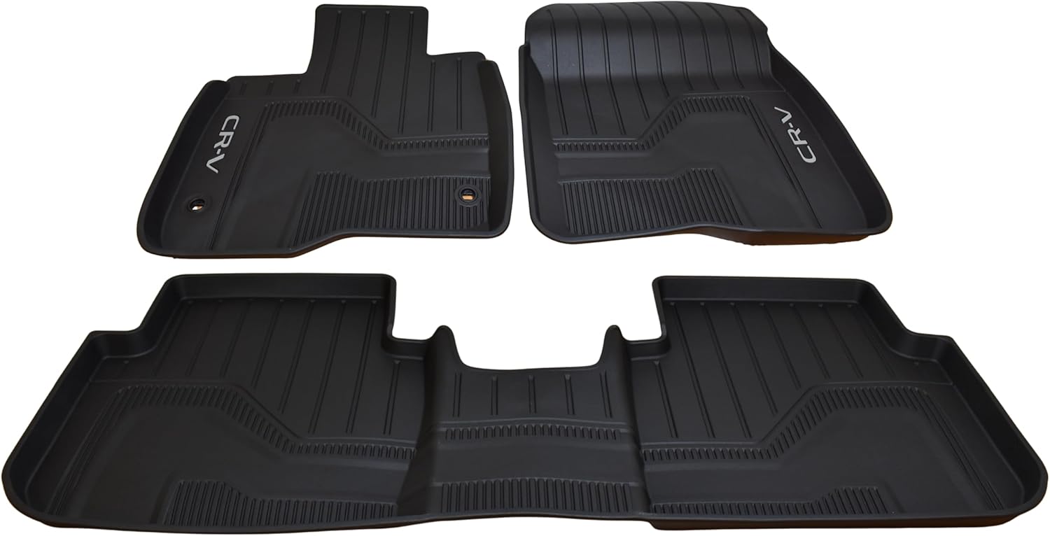 Honda 08P17-3A0-110A All-Season Floor Mat Set for CR-V – OEM Front & Rear Interior Mats, 3-Piece Set